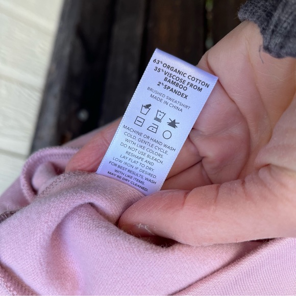 Yala Berkeley Puff Short Sleeve Bamboo & OG Cotton Raglan Pink Sweatshirt Top - Picture 7 of 12